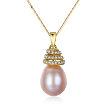 18K Gold Plated 925 Sterling Silver Freshwater Pearl Pendant Necklaces